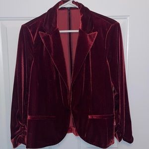 Burgundy velvet size 8 womens blazer